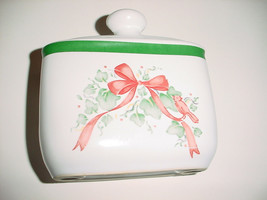 Corelle Callaway Holiday Ceramic Napkin Holder Gently Used Free Usa Shipping - £14.88 GBP