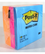 Post-it STICKY NOTES CUBE 400 sheets, 3&quot; x 3&quot; Blue/Pink/Orange 2027-PKOR - $5.69