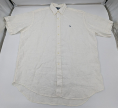 Polo Ralph Lauren 100% Linen Blake Short Sleeve Shirt Men&#39;s Size XL Butt... - $29.69