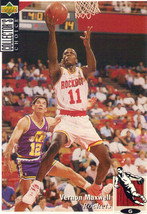 G)1994-95 Upper Deck Collector&#39;s Choice Card Vernon Maxwell #211 Houston Rockets - £1.54 GBP