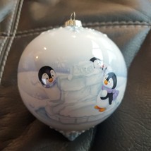 Hallmark Keepsake Ornament Having A Snow Ball Ceramic Tear Drop Penguins... - £13.42 GBP