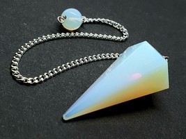 Opalite Pendulum Dowser Sea Opal Dowsing Divination Gemstone Crystal Arg... - $5.39