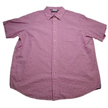 Cremieux Shirt Mens XL Pink White Check Performance Short Sleeve Button Up - £19.44 GBP