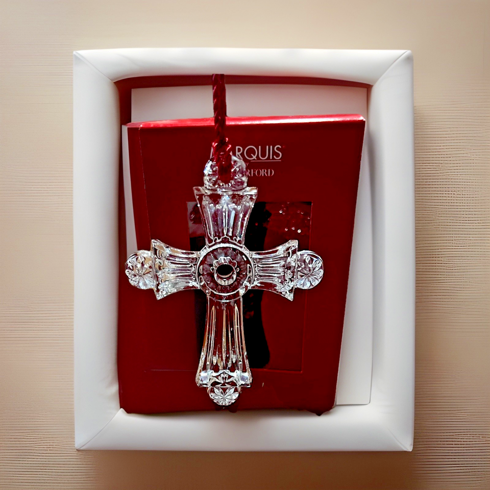 Marquis By Waterford Crystal Cross Christmas Ornament In Box Made In Germany Item image 4