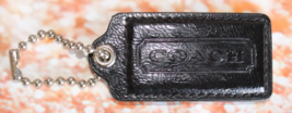 Black COACH 2.5 inch Patent Leather Bag Charm, Keychain, Tag, Key Fob - £9.58 GBP