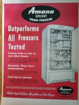 Amana Upright Food Freezer Magazine Advertising Print Ad Art 1952 - $4.99