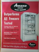 Amana Upright Food Freezer Magazine Advertising Print Ad Art 1952 - £3.74 GBP