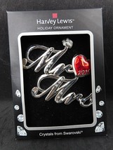 Harvey Lewis Mr &amp; Mrs 2016 Holiday Ornament Swarovski Crystals Nib - £10.18 GBP