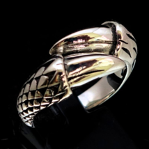 Sterling silver ring 2 Talon Dragon Claw Mythical animal high polished and antiq - $70.00