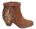 Sam Edelman Women&#39;s Louie Ankle Fringe Boot Brown Suede US 7.5 NEW - £39.52 GBP
