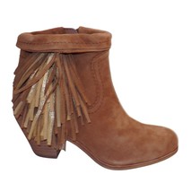 Sam Edelman Women&#39;s Louie Ankle Fringe Boot Brown Suede US 7.5 NEW - £39.52 GBP