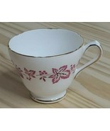 Regency Tea Cup Bone China Gold Trim 8 ounce Pink White Leaves England - £5.78 GBP