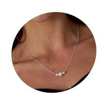 Dainty Pearl Necklace for Women Tiny Pearl Pendant - $51.49