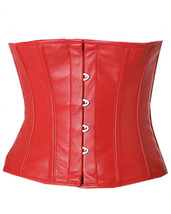 NEW Panty Shaper Waist Wasp Waist Full Steel Ironing Waistbust Red Leather - $38.04+