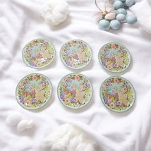6 Certified Inter. Melamine Joy Of Easter 9&quot; Salad Plates Rabbit S. Wing... - $45.49