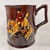 Royal Doulton Kingsware English Fox Hunt Tankard Pottery Raised Design 4... - $39.11
