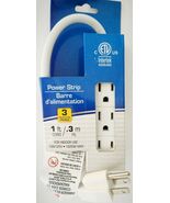 Electrical 3 Outlet Power Strip Strips Outlets Extension 12" White 1/Pk - $3.46