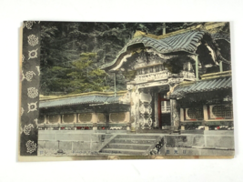 The Karamon Temple Gate at Nikko Japan, Bridge 2 hand-colored Antique po... - $13.10