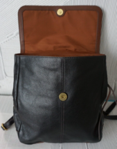 Fossil Black Leather Claire Backpack Flap Snap Colorblock Non-Leather Br... - $123.72