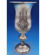 Italian Sterling Silver Goblet with beaded floral &amp; engraved design (#8370) - $1,416.76 CAD