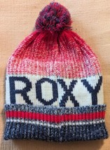 ROXY Adult Beanie Multicolor Knitted Fleece Lined Winter Stocking Cap W/Pom rc1 - £14.00 GBP