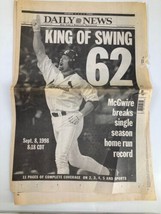 Daily News Newspaper September 9 1998 Mark McGwire Breaks Single Season - £11.17 GBP