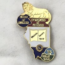 Lions Club Vintage Pin 1989 Illinois Birthplace Of Lionism Miami Melvin ... - $8.95