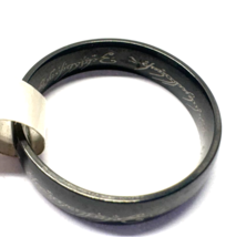LOTR Lord of the Rings One Ring Stainless Steel 11 Black Enamel Elvish W... - $462.37 MXN