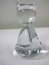 Art Glass Cat Kitty Animal Shaped Paperweight Clear Almost NO Bubbles 3.... - $430.79 MXN