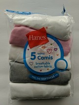 Hanes Girls&#39; Cami 5-Pack Breathable Cotton Fabric - £8.61 GBP