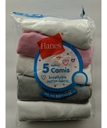 Hanes Girls&#39; Cami 5-Pack Breathable Cotton Fabric - £8.64 GBP