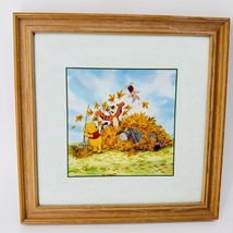 Vintage Disney Winnie The Pooh Autumn Fall Framed Print Eeyore Piglet Ti... - $40.61 CAD