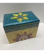 C R Gibson  Recipe Box Tuscan Sunset hinged lid With Cards and Dividers ... - $14.87