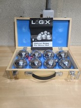 Logix Bocce Ball Chrome Set Wooden Carrying Case Complete Italian Game V... - £44.06 GBP