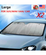 2x Large Dual-Layer Sun Shade Reversible for SUV Car Windshield Size: 27... - $15.83