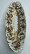 Vintage Courting Couple Porcelain Elongated Relish DISH Serving Tray - £9.45 GBP