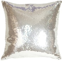 Silver Sequins Accent Pillow, with Polyfill Insert - £24.14 GBP