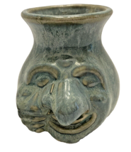 Pottery Boogerboy Boris Egg Separator Ceramic Face Green Glaze Maine Art... - £22.60 GBP