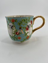 Lou Rota for Anthropologie Nature Table Alpaca Monogram &quot;A&quot; Floral Mug Blue - $14.70