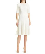 BOSS Hugo Boss Sz XS Womens Feli Pointelle Dress Fit&amp;Flare Soft Cream Kn... - $113.84