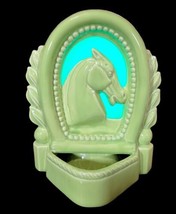 Vtg MCM Granny Apple Green Horse Shoe Horse Television Console Lamp - £51.95 GBP