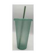 Starbucks Venti Resuable Earth Day 24 oz Cold Cup light green with straw - $29.45