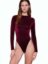 Wet Seal Bodysuit Junior Savage Open Back Burgundy Thong Size Small - $12.86
