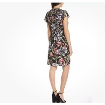 French Connection Floreta Floral Print Dress Faux Wrap Tie Waist Black S... - $17.82