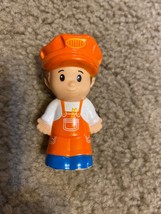 Fisher Price Little People Train Engineer Conductor Man in Orange Overalls - £6.03 GBP