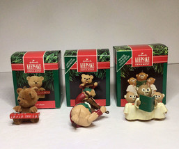 Hallmark Bears Ornaments Notes Of Cheer Fiddlin Around Glee Club Bears 1991 - £9.15 GBP