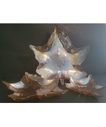 Vintage Fall Leaf Carnival Glass Dish set of 3 - $32.73