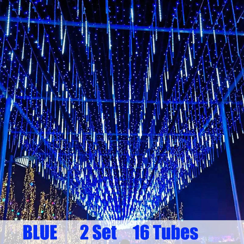 Christmas Decoration Outdoor Holiday Strip Light 2 Set 16 s LED Meteor Shower Ga - £95.45 GBP