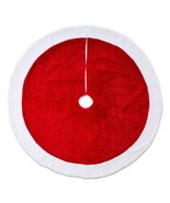 Plush Christmas Tree Skirt, Red and White, 48&quot; - $39.80 CAD