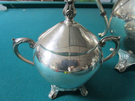 ROGERS SILVER CO SILVERPLATE TEAPOT SUGAR AND CREAMER 3 PCS - £155.25 GBP